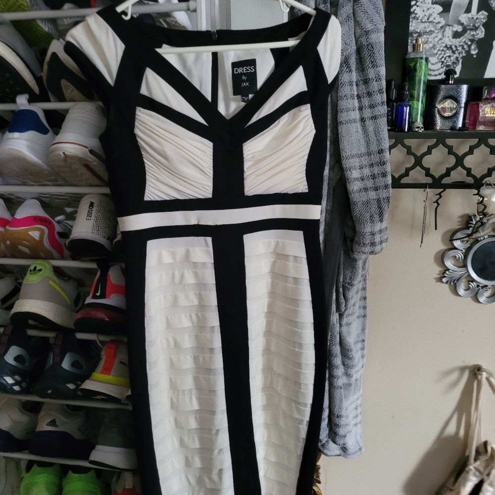 Elegant Black and White Dress